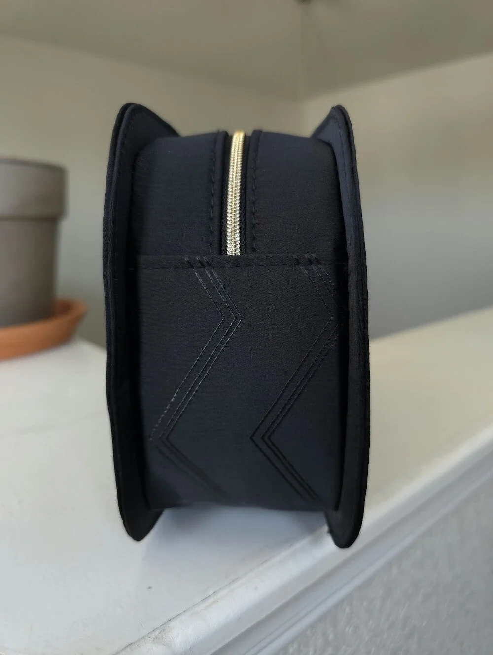 Giorgio Armani Beauty Black Toiletry Cosmetic Case Wristlet Pouch